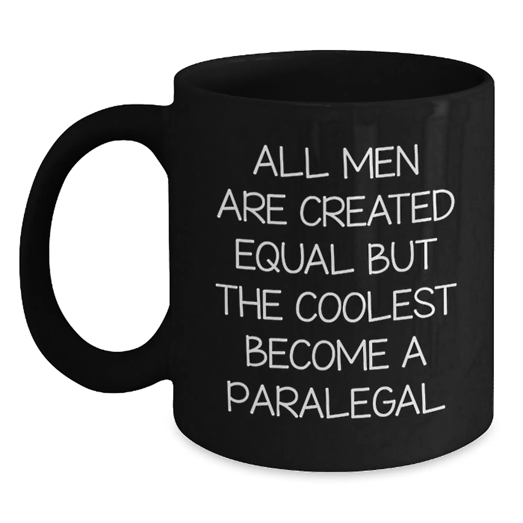 Birthday Gift Paralegal Black Coffee Mug for Her Present - Main