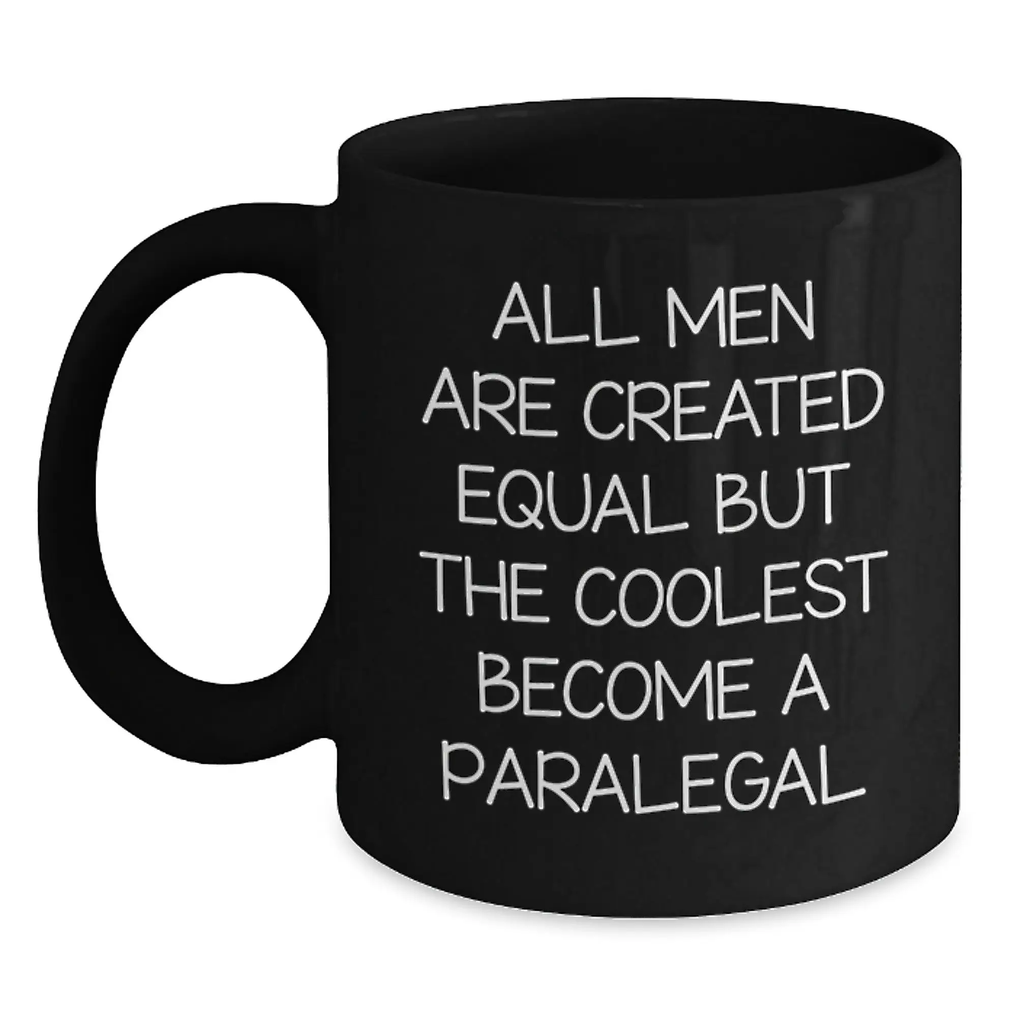 Birthday Gift Paralegal Black Coffee Mug for Her Present - Main