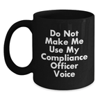 Compliance Officer Black Coffee Mug for Her Birthday Gift Present - Main