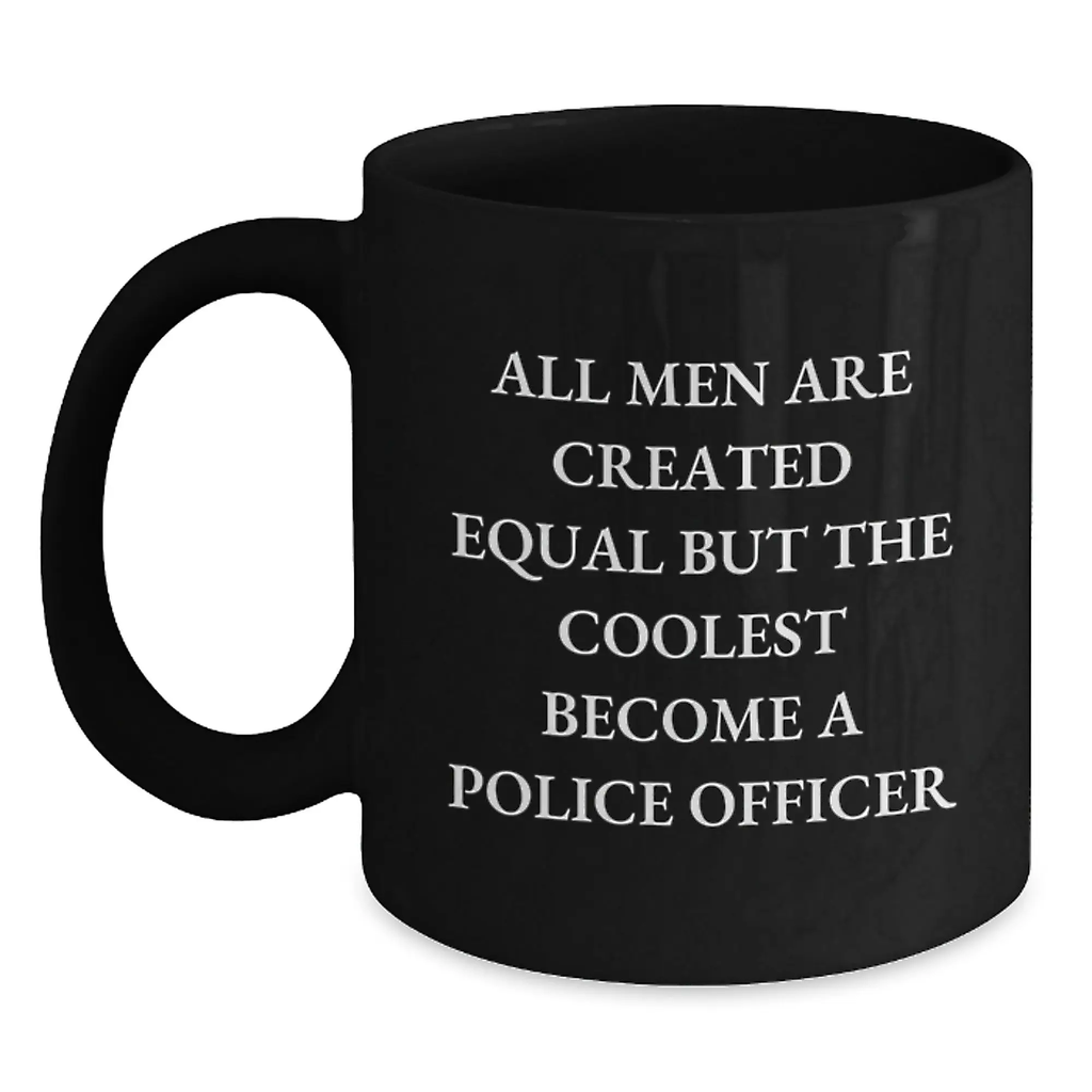 Police Officer Keepsake Black Coffee Mug for Him Christmas Gift - Main
