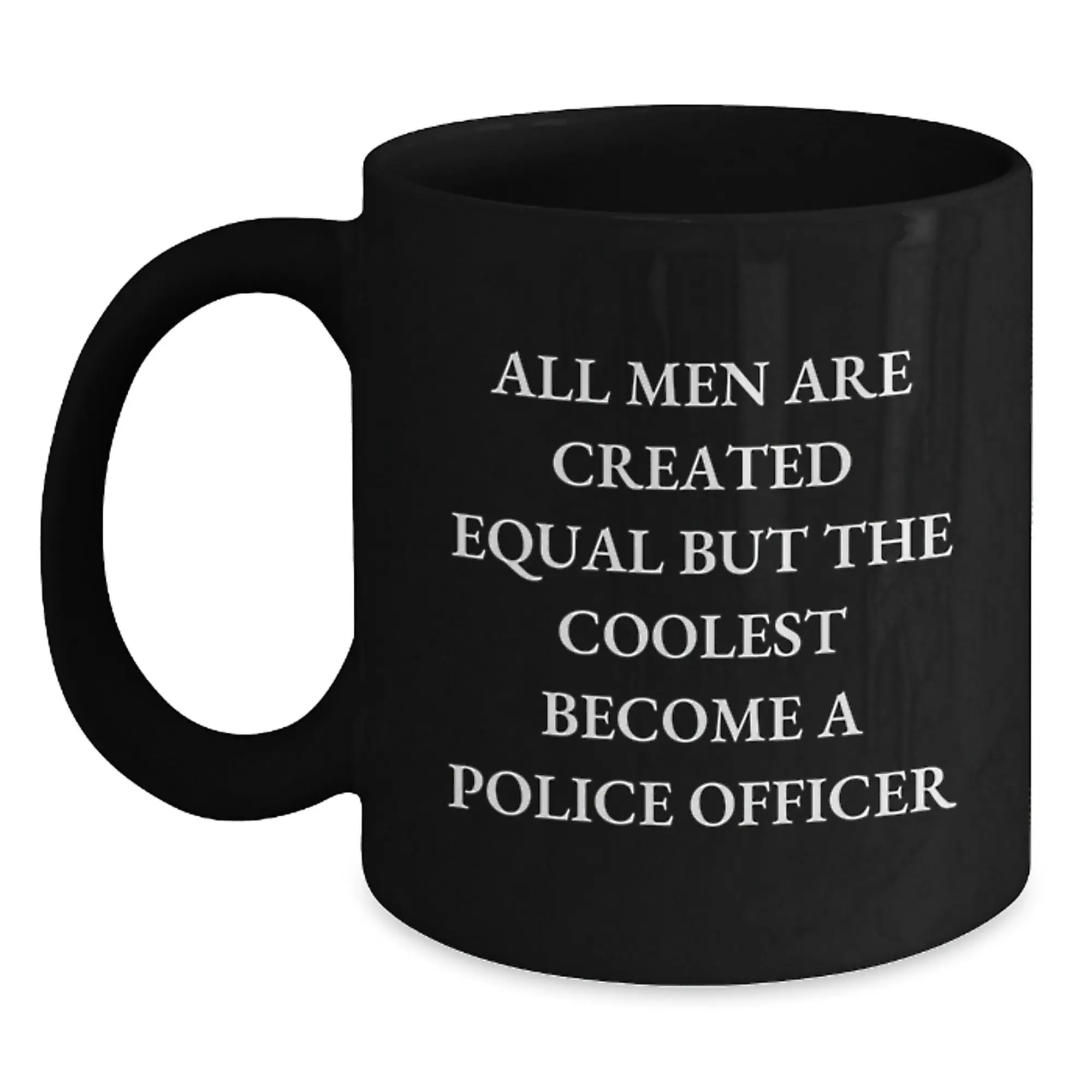Police Officer Keepsake Black Coffee Mug for Him Christmas Gift - Main
