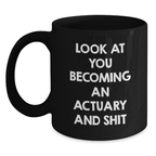 Sassy Actuary Black Coffee Mug Novelty Birthday Gift for Friends - Main