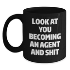 Novelty Agent Black Coffee Mug Birthday Gift for Friends Fun - Main