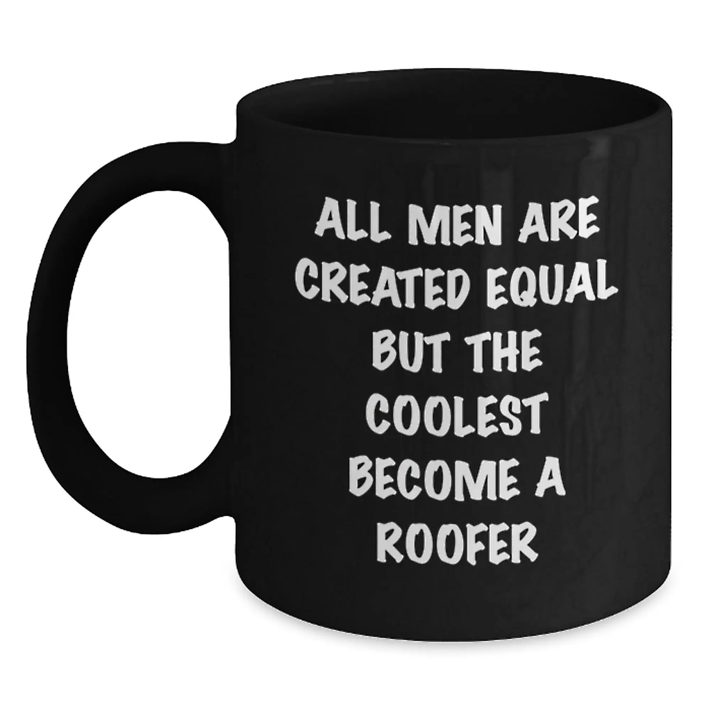 Birthday Gift Roofer Black Coffee Mug for Her Present - Main