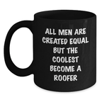 Birthday Gift Roofer Black Coffee Mug for Her Present - Main