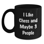 Funny Chess Gifts for Chess Players, Black Coffee Mugs, Christmas Unique Gifts from Friends