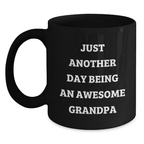 Grandpa Keepsake Black Coffee Mug Birthday Gift for Him Surprise - Main