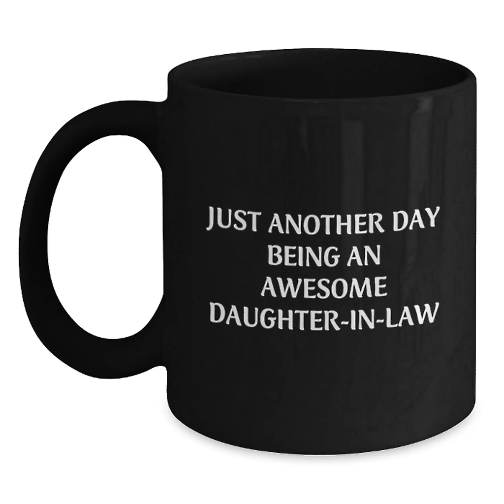 Birthday Gift Present for Her Daughter-in-law Black Coffee Mug - Main