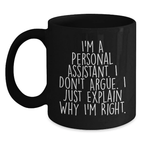 Funny Personal Assistant Gifts from Men, Gifts for Personal Assistant, Unique Black Coffee Mug, Mother's Day Unique Gifts - Main