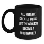 Woodworker Keepsake Mug for Him Ceramic 11oz Black Graduation Gift - Main