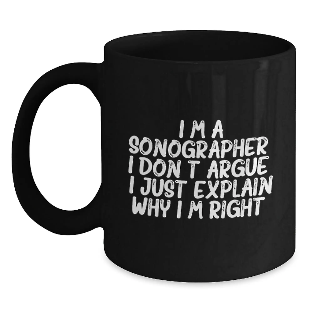 Sonographer Keepsake Premium Black Coffee Mug for Him Birthday Gift - Main