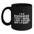 Sonographer Keepsake Premium Black Coffee Mug for Him Birthday Gift - Main