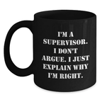 Assertive Supervisor Novelty Black Coffee Mug for Friends Birthday Gift - Main