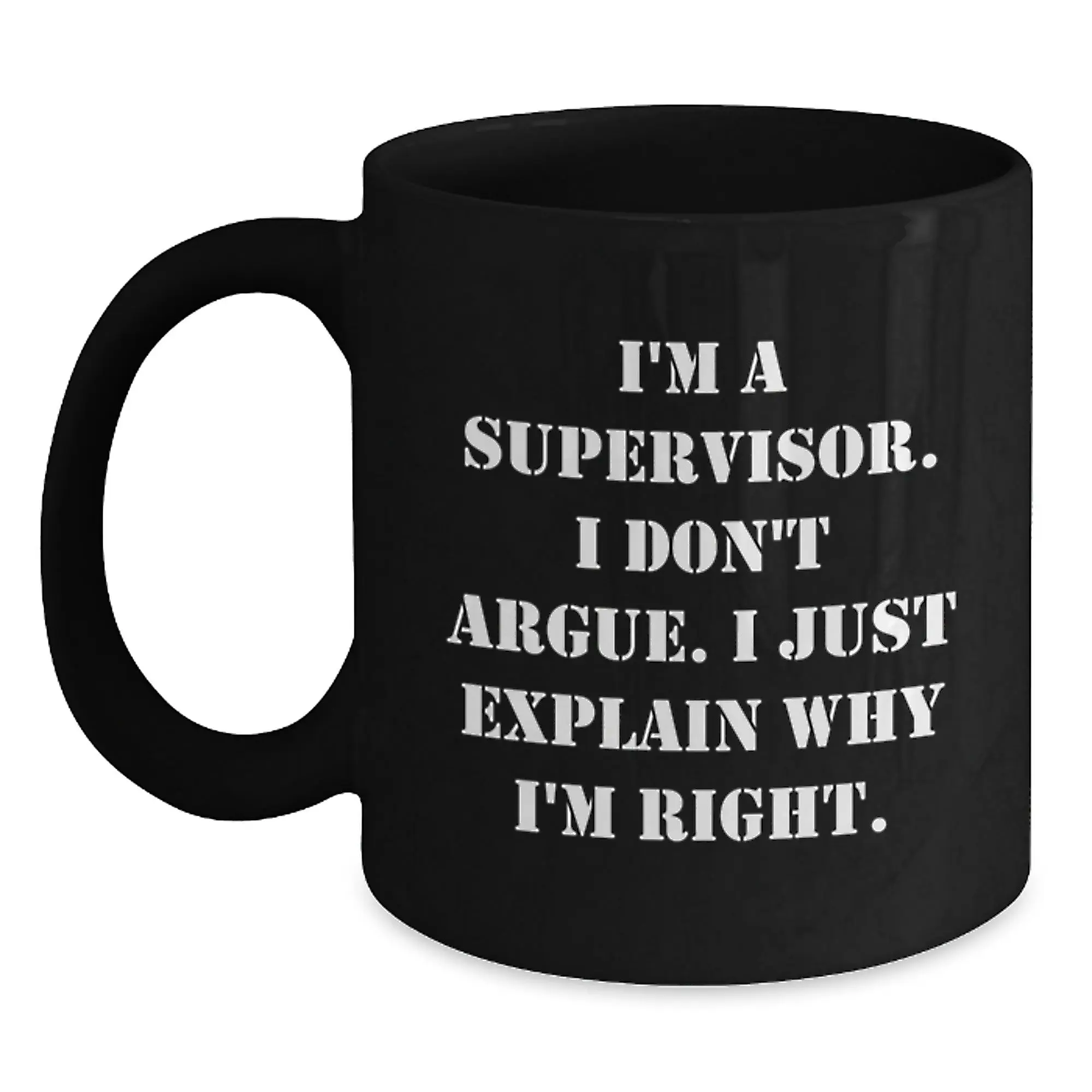 Assertive Supervisor Novelty Black Coffee Mug for Friends Birthday Gift - Main
