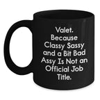 Funny Valet Gifts from Men for Valet - Valet Black Coffee Mug, Christmas Unique Gifts