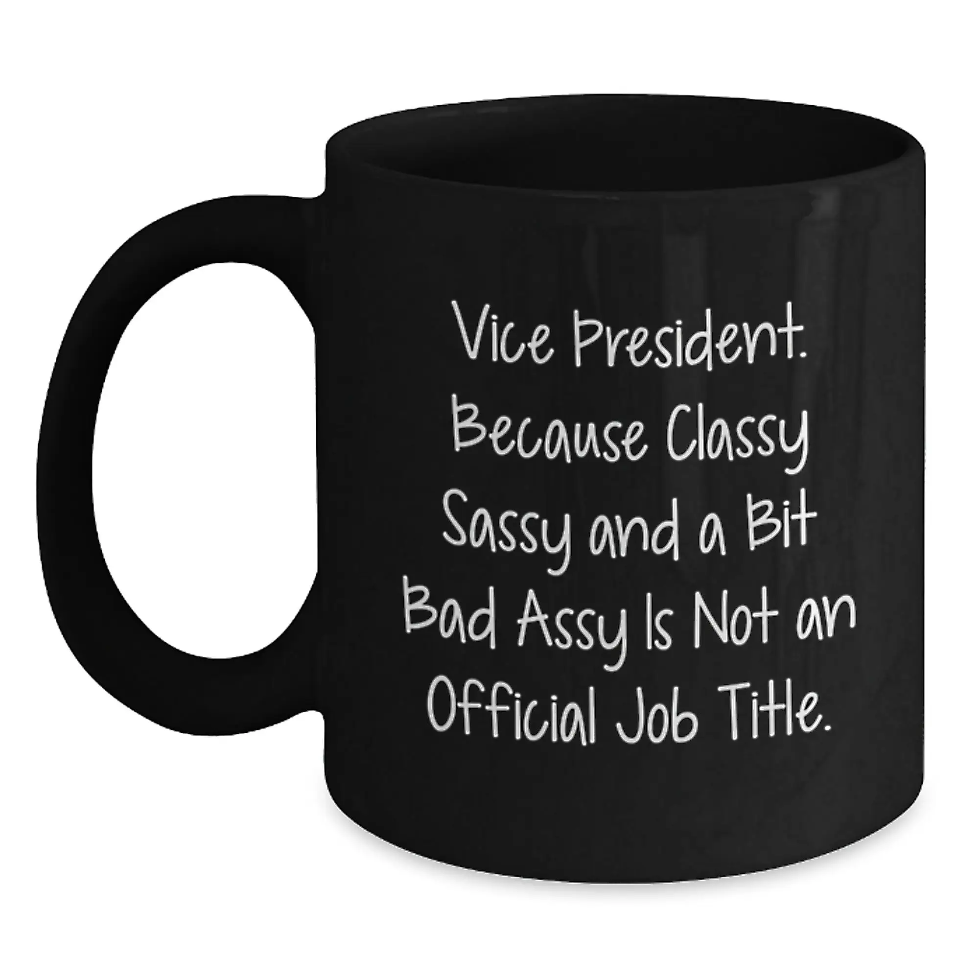 Funny Vice President Gifts for Men from Friends and Family, Unique Black Coffee Mug for Graduation - Main