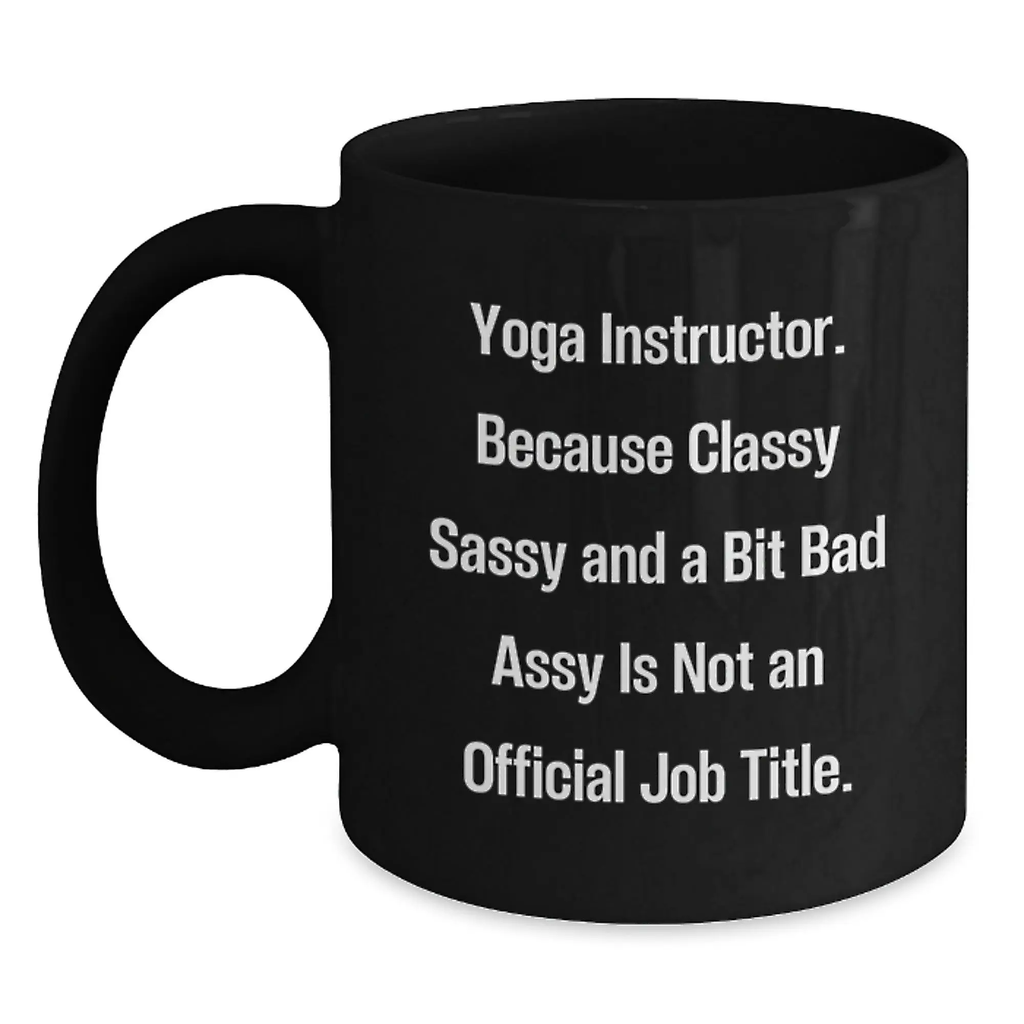 Birthday Gift for Her Yoga Instructor Black Coffee Mug Present - Main