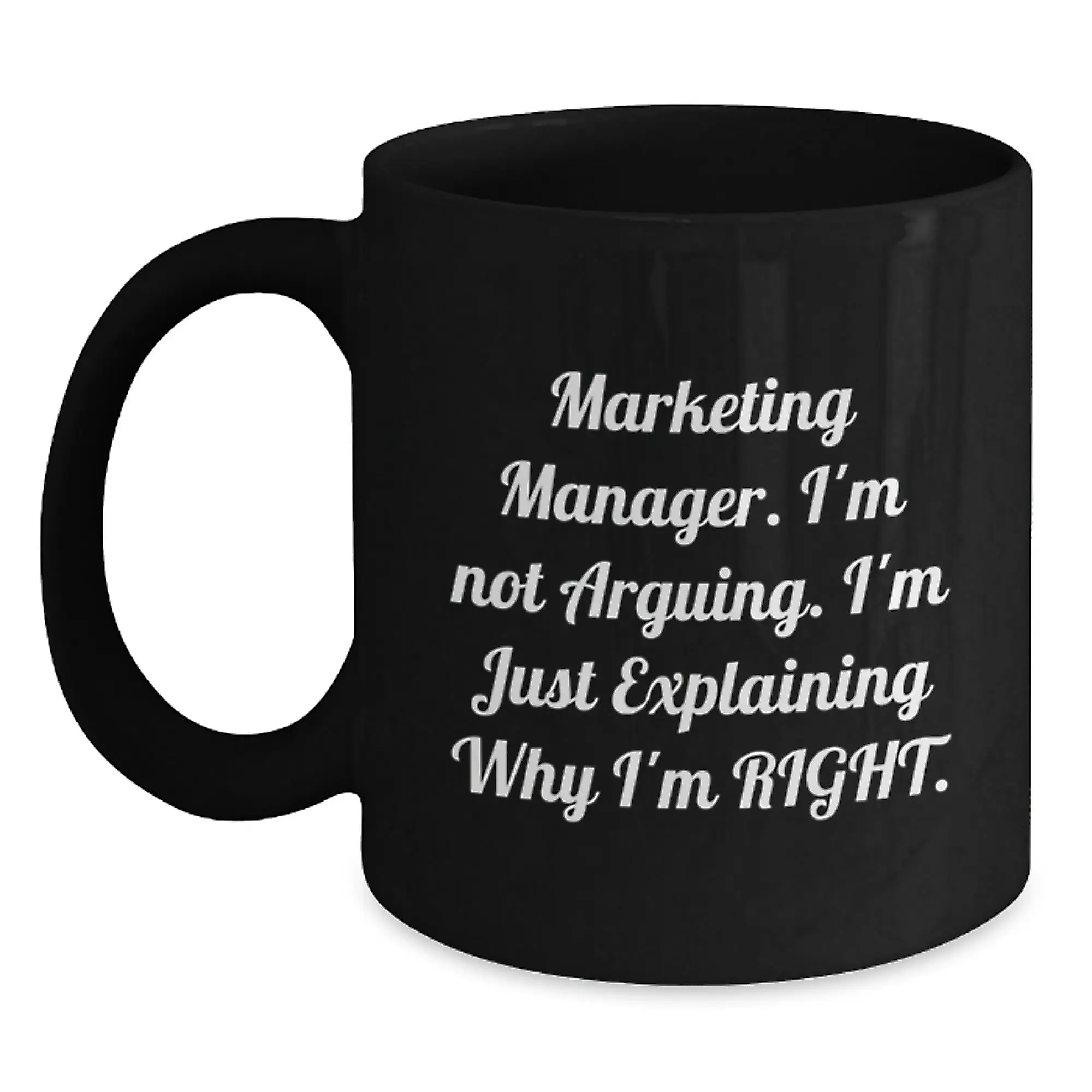 Marketing Manager Black Coffee Mug Idea for Coworkers Birthday Gift - Main