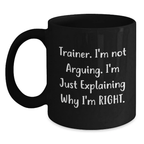 Trainer Keepsake Black Coffee Mug for Him Birthday Gift - Main