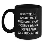 Funny Gifts for Aircraft Mechanic Friends from Men, Unique Black Coffee Mugs, Funny Sayings, Christmas Unique Gifts, Fun Mugs for Guys