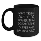 Funny Athletic Trainer Gifts for Him, Unique Black Coffee Mugs with Sassy Quote, Gifts from Men to Friends, Perfect Graduation Unique Gifts - Main
