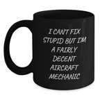 Aircraft Mechanic Black Coffee Mug Gifts from Friends to Graduation Unique Celebrations, Funny Humor Quote for Men Women Friends Family - Main