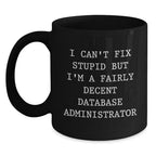 Funny Database Administrator Gifts for Men, Unique Black Coffee Mug from Friends to Coworkers, Christmas Unique Mugs for Database Administrator