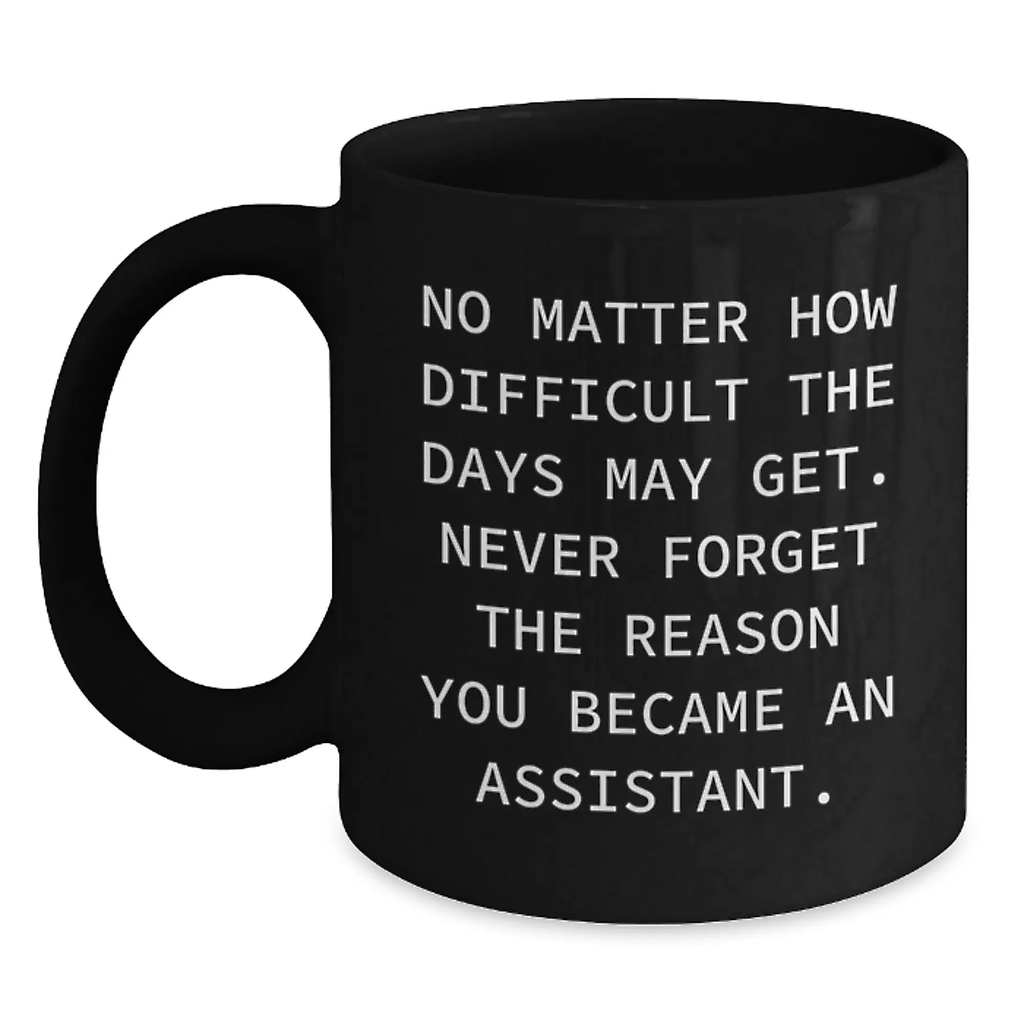 Funny Assistant Gifts, Black Coffee Mug, Gifts from Family, for Assistant, Never Forget Reason - Main
