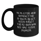 Civil Engineer Gifts from Friends Black Coffee Mug, Inspirational Quote for Birthday Unique Gifts for Civil Engineers - Main