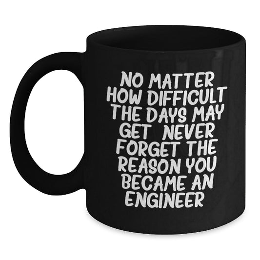 Funny Engineer Gifts for Him - Merry Christmas Unique Black Coffee Mug with Inspirational Quote - Gifts from Men to Colleagues - Main