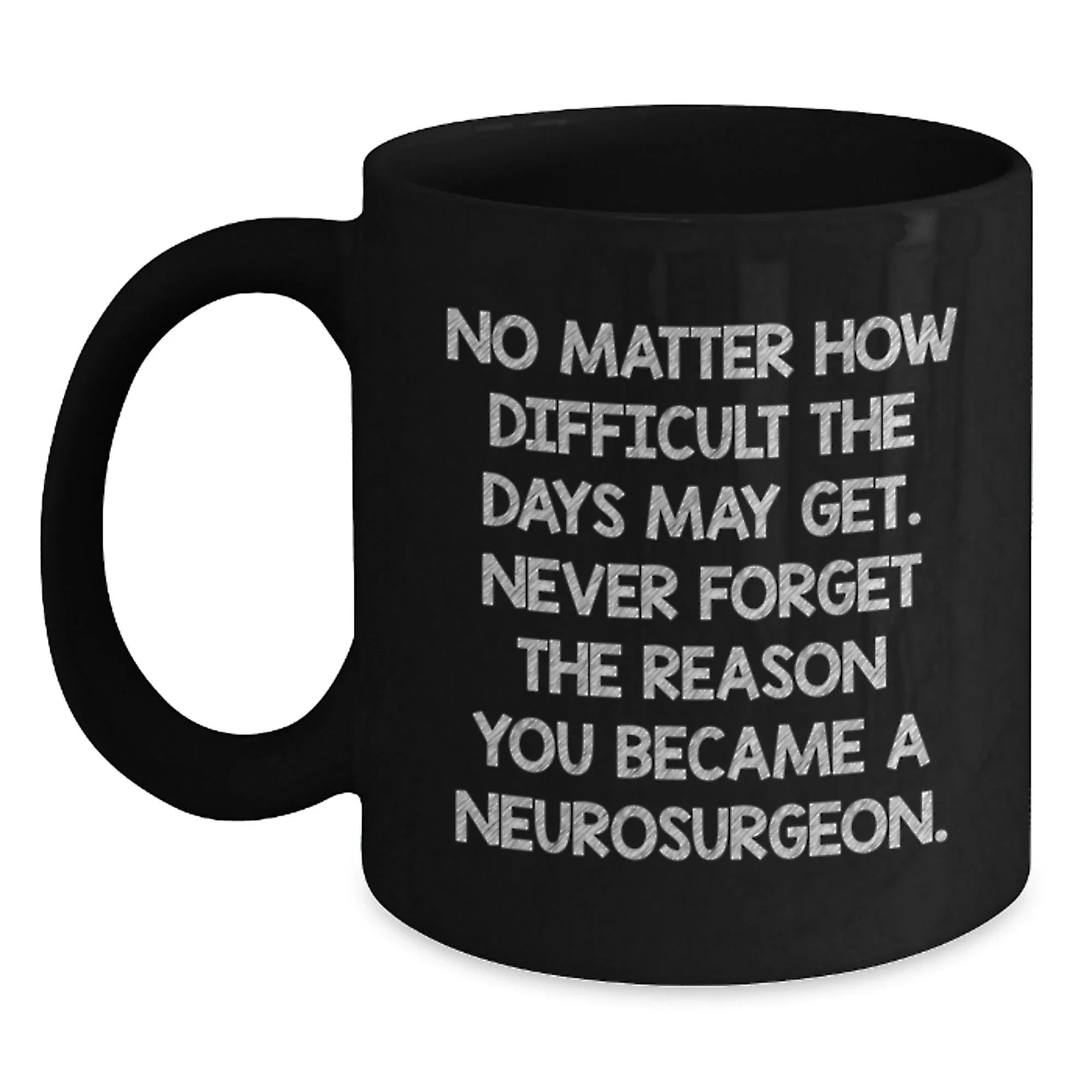 Funny Inspirational Gifts from Men to Neurosurgeon, Black Coffee Mug, Never Forget You Became a Neurosurgeon, Christmas Unique Gifts
