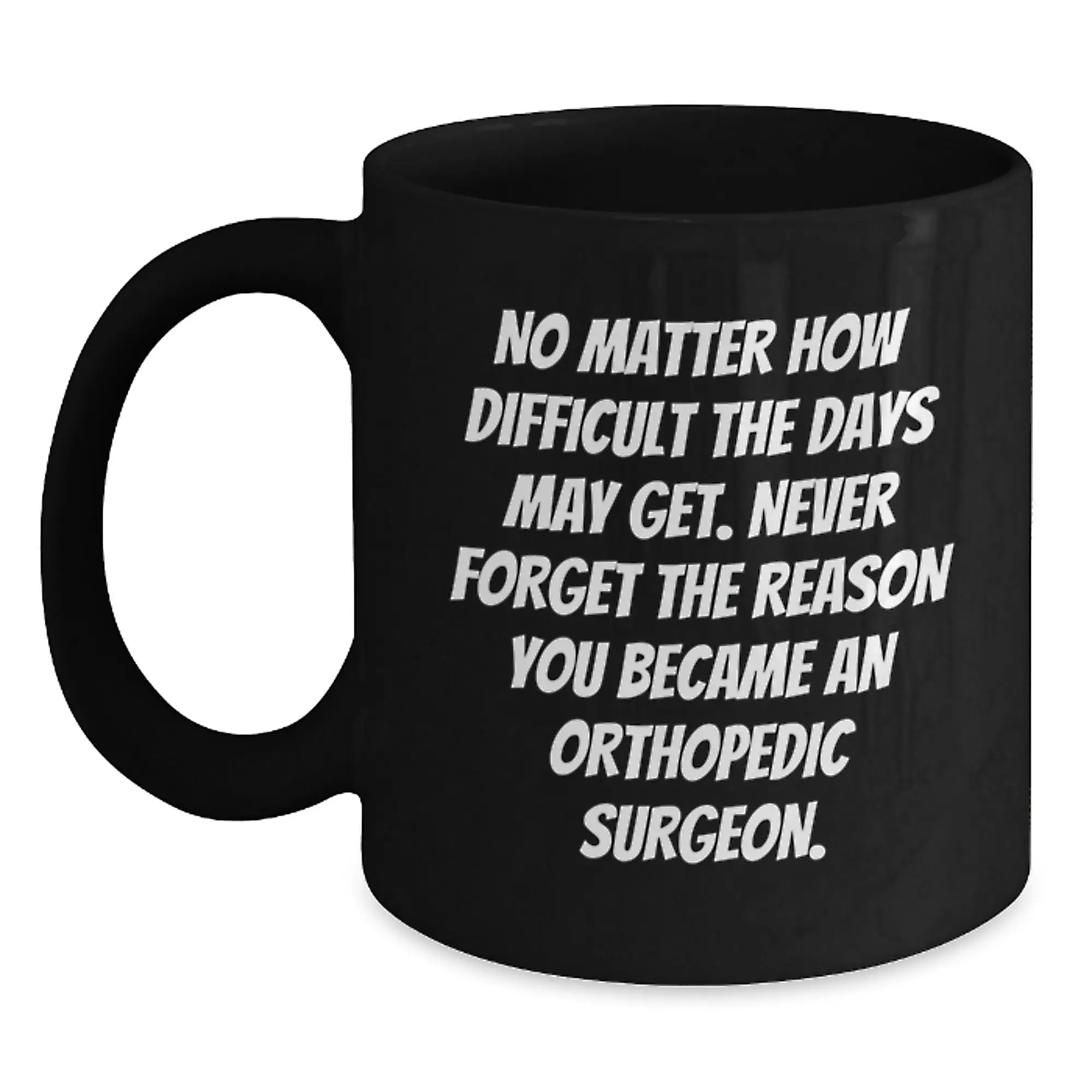 Orthopedic Surgeon Inspirational Graduation Gifts for Him from Friends, Funny Coffee Mug for Men, Black Ceramic 11oz or 15oz - Main