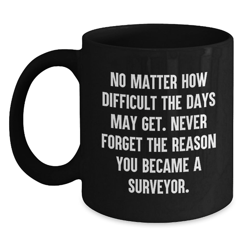 Surveyor Gift For Him - Inspiring Keepsake Coffee Mug - No Matter How - Main