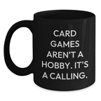 Funny Card Games Enthusiast Gifts from Friends for Card Games Lovers Black Coffee Mug Christmas Unique Presents
