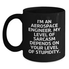 Funny Gifts for Aerospace Engineers, Unique Black Coffee Mugs, Sarcastic Christmas Memorable Presents from Friends and Family