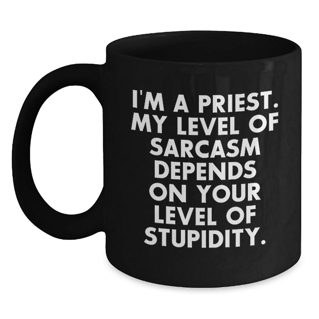 Funny Priest Gifts for Men, Priest Black Coffee Mug, I'm A Priest, Humorous Christmas Unique Gifts from Friends to Priest