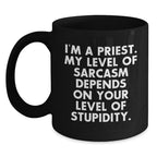 Funny Priest Gifts for Men, Priest Black Coffee Mug, I'm A Priest, Humorous Christmas Unique Gifts from Friends to Priest