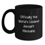Funny Aircraft Mechanic Black Coffee Mug Gifts from Friends for Men Graduation Unique - Main