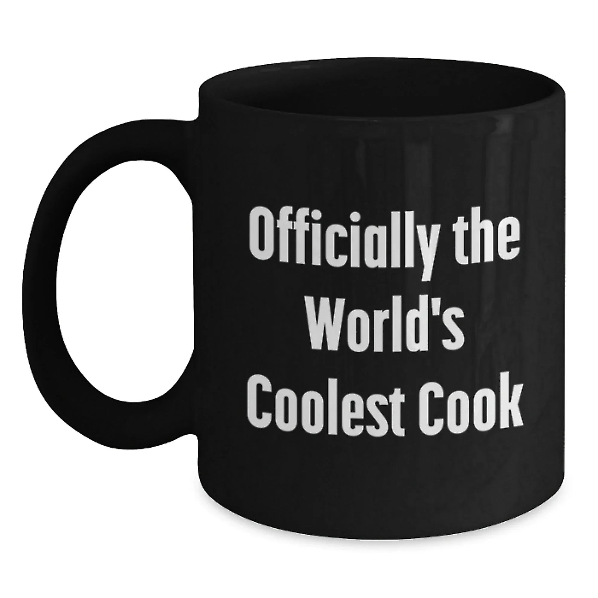 Funny Inspirational Gifts for Cooks, Black Coffee Mug for World's Coolest Cook, Christmas Unique Presents from Men to Cook Friends