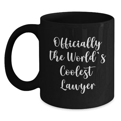 Funny Lawyer Black Coffee Mug, Officially The World's Coolest Lawyer Gifts from Friends for Lawyer - Main