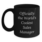 Funny Sales Manager Gifts for Men, Funny Black Coffee Mug, Officially The 'World's Coolest' Sales Manager Gifts from Friends, Coworkers, or Family for Christmas