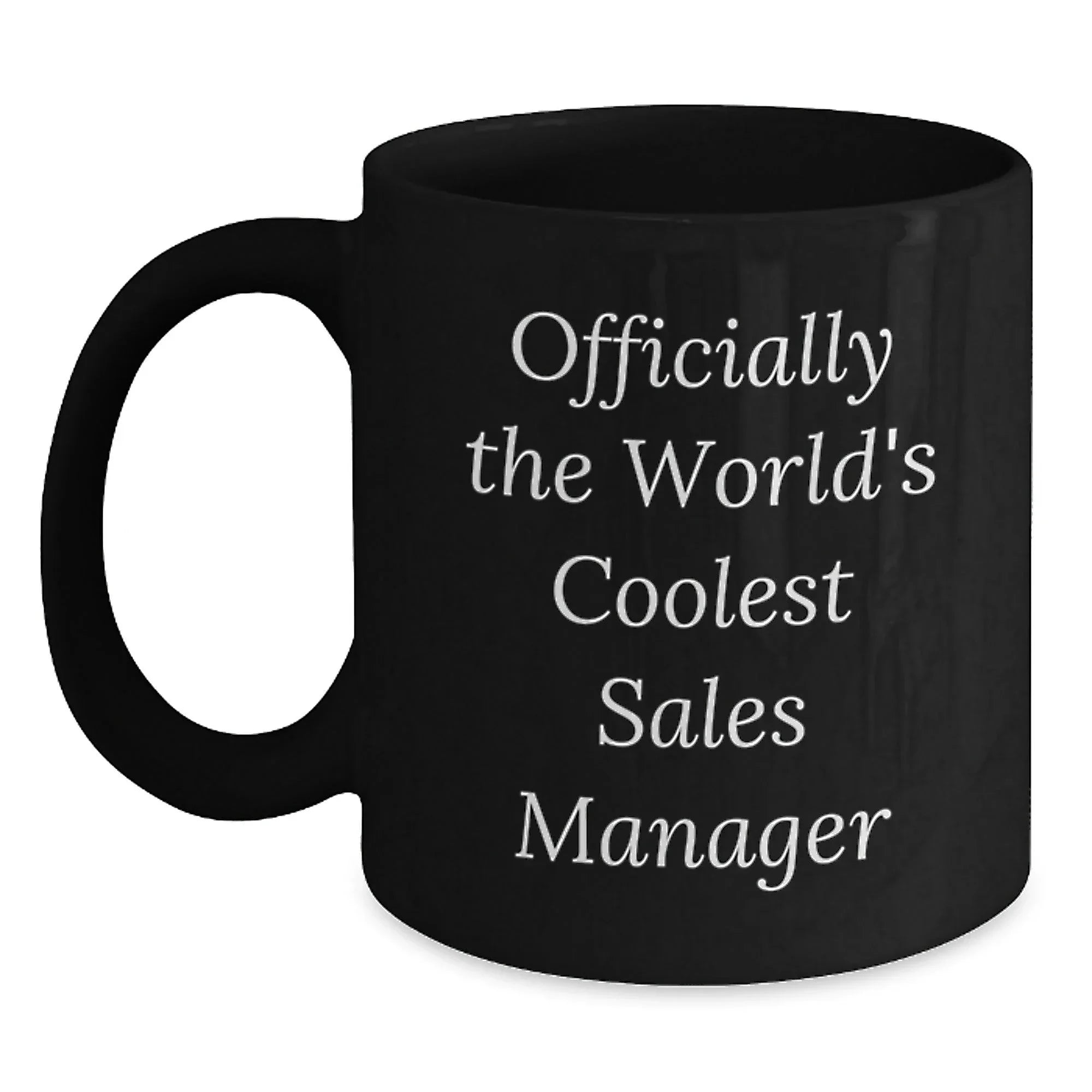 Funny Sales Manager Gifts for Men, Funny Black Coffee Mug, Officially The 'World's Coolest' Sales Manager Gifts from Friends, Coworkers, or Family for Christmas