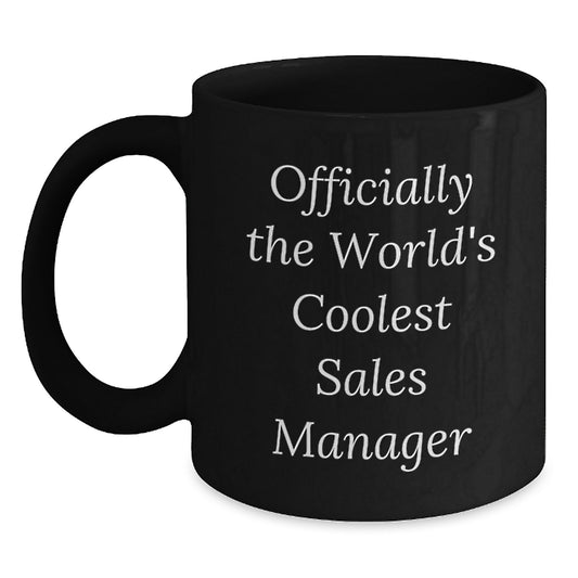 Funny Sales Manager Gifts for Men, Funny Black Coffee Mug, Officially The 'World's Coolest' Sales Manager Gifts from Friends, Coworkers, or Family for Christmas - Main