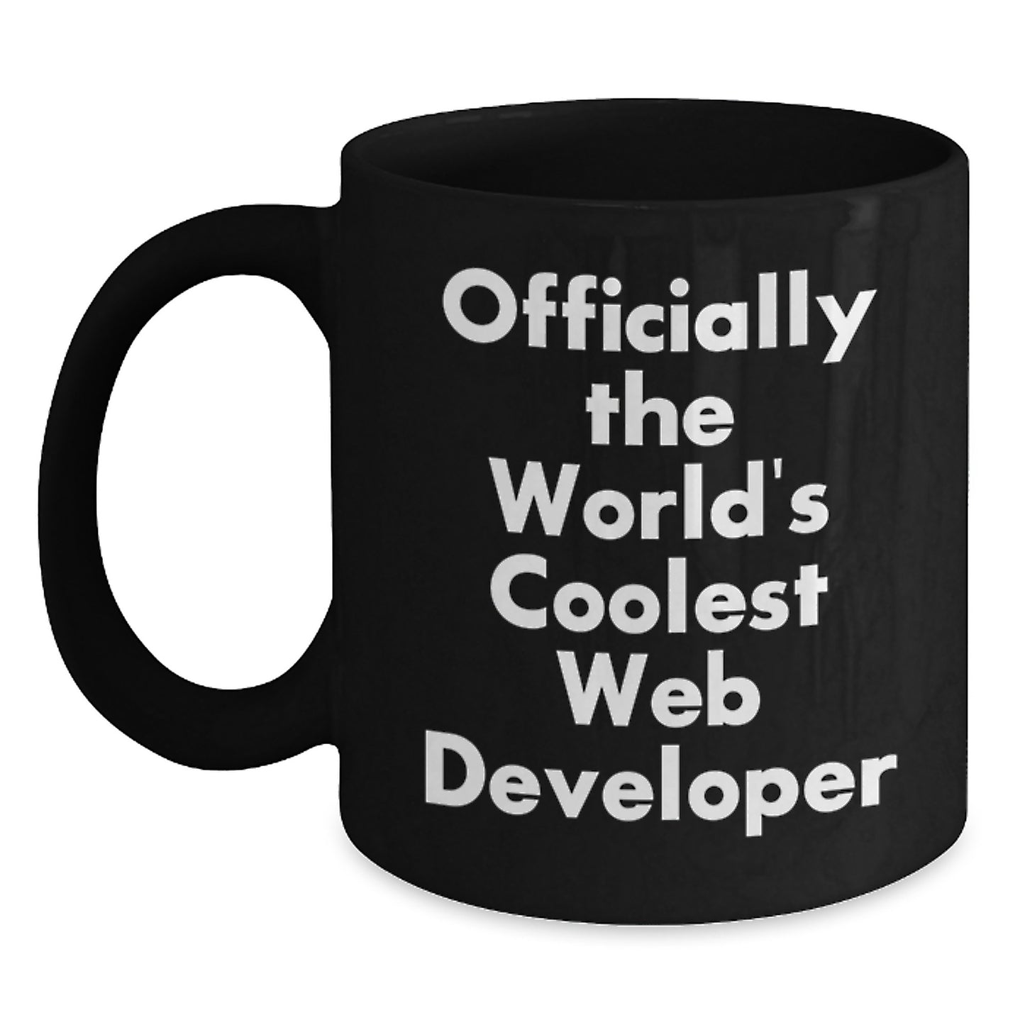 Funny Gifts from Web Developer Friends for Men - Officially The World's Coolest Web Developer - Black Coffee Mug, Christmas Unique Gifts - Main