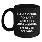 Gifts from Friends for the Cook in Your Life - Funny Black Coffee Mug for Christmas