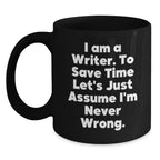 Funny Quote for Writers Black Coffee Mugs Christmas Unique Gifts from Friends to Family