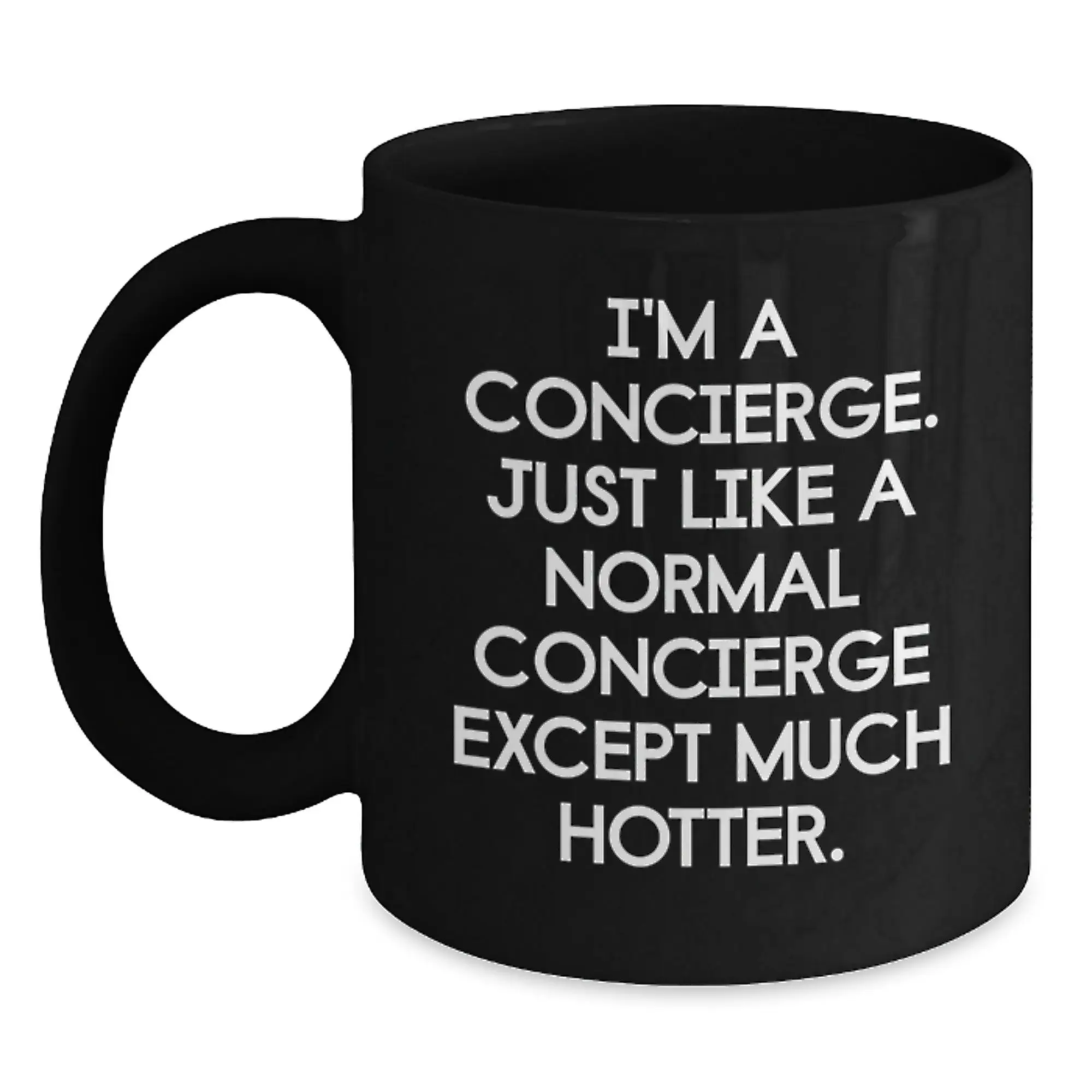 Personalized Concierge Gifts for Her, Funny Black Coffee Mug with Hot Quote, Gifts from Friends for Women on Graduation Day - Main