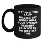 Funny Interior Designer Gifts from Friends, Unique Christmas Unique Gifts for Interior Designer Men, Black Coffee Mug for Interior Designer Enthusiasts