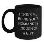 Funny Husband Gifts from Men to Husband Graduation Unique Gifts Black Coffee Mug for Men - Main