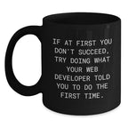 Funny Web Developer Gifts from Friends Graduation Unique Celebrations Black Coffee Mug, Inspirational Quote for Men Women Coworkers Family